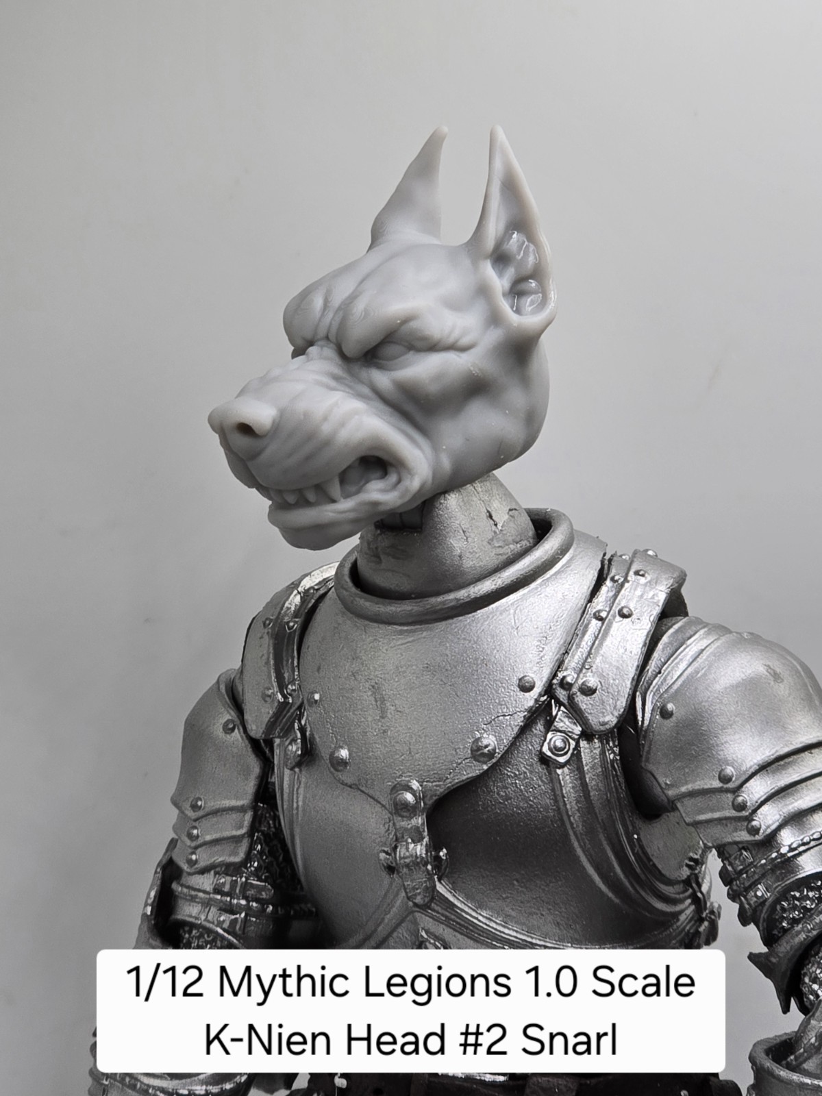3d Printed 1.0 Head For Mythic Legions 1/12 Scale K-NEIN DOG HEAD #2
