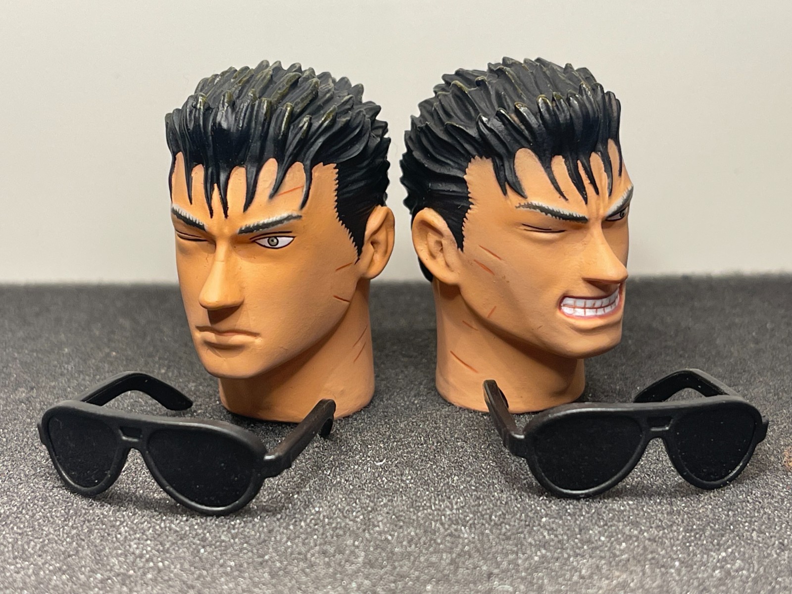 1:6 Anime BERSERK Guts Black Swordsman Figure head sculpt lot Dragon custom set