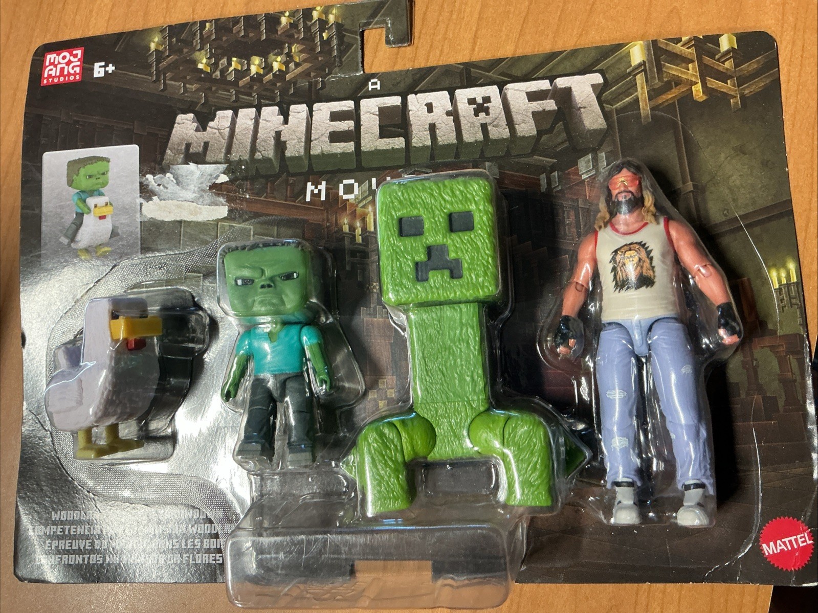 Minecraft Movie Woodland Mansion Throwdown Figures Garbage Man & Chicken Jockey