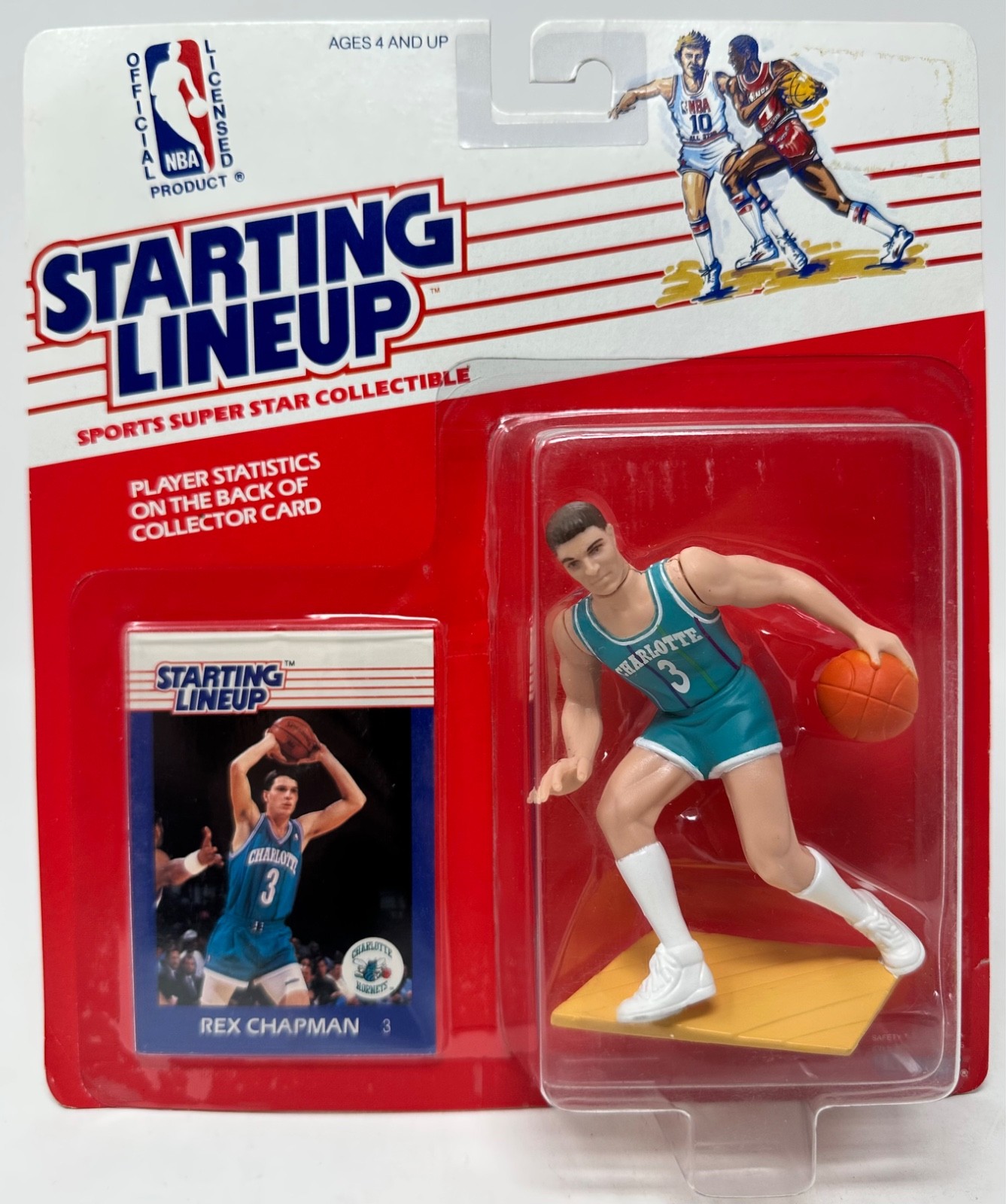 1989 KENNER STARTING LINEUP NBA BASKETBALL REX CHAPMAN CHARLOTTE HORNETS MOC