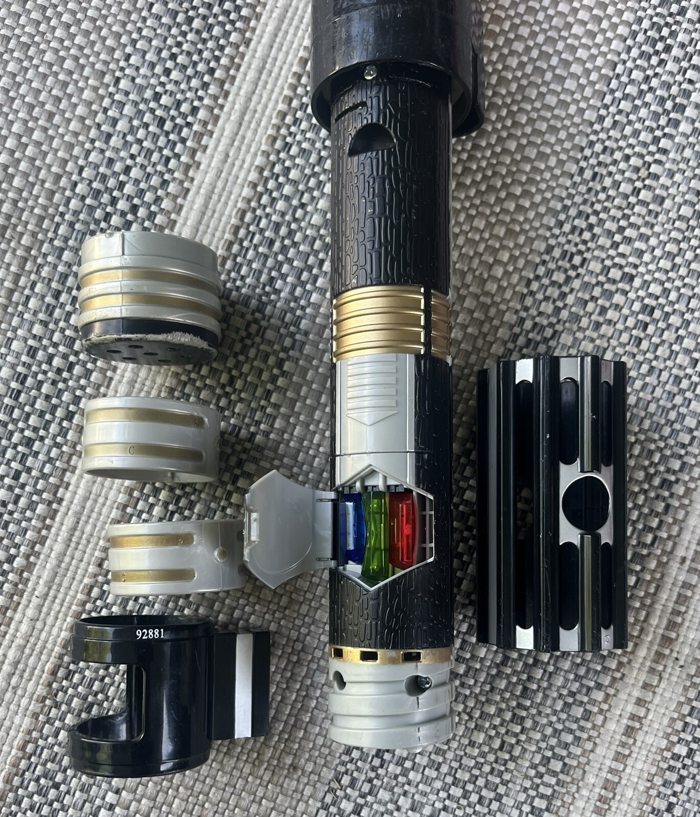 Star Wars LFL 2007 Hasbro Red Lightsaber Build Saber Vader Lights/Sound Crystals