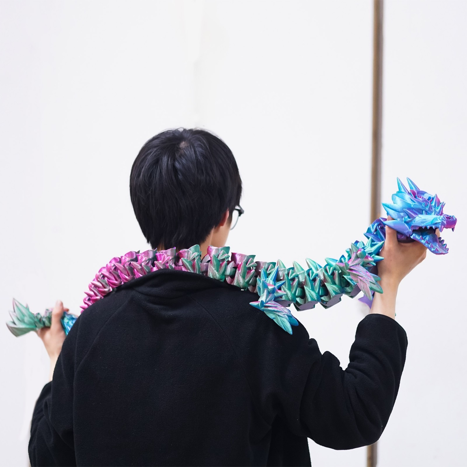 47.5inch 3D Printed Rose Dragon Model,Articulated Animals figure,Toys Home Decor