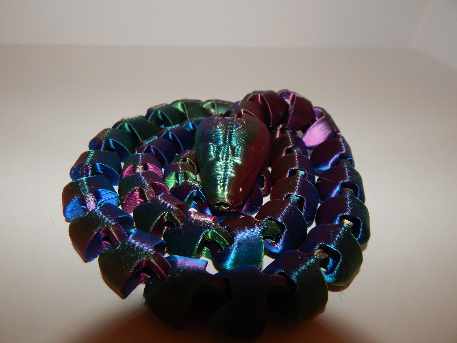 3d printed Snake Flexy 31 in LONG Metalic Blue/Purple