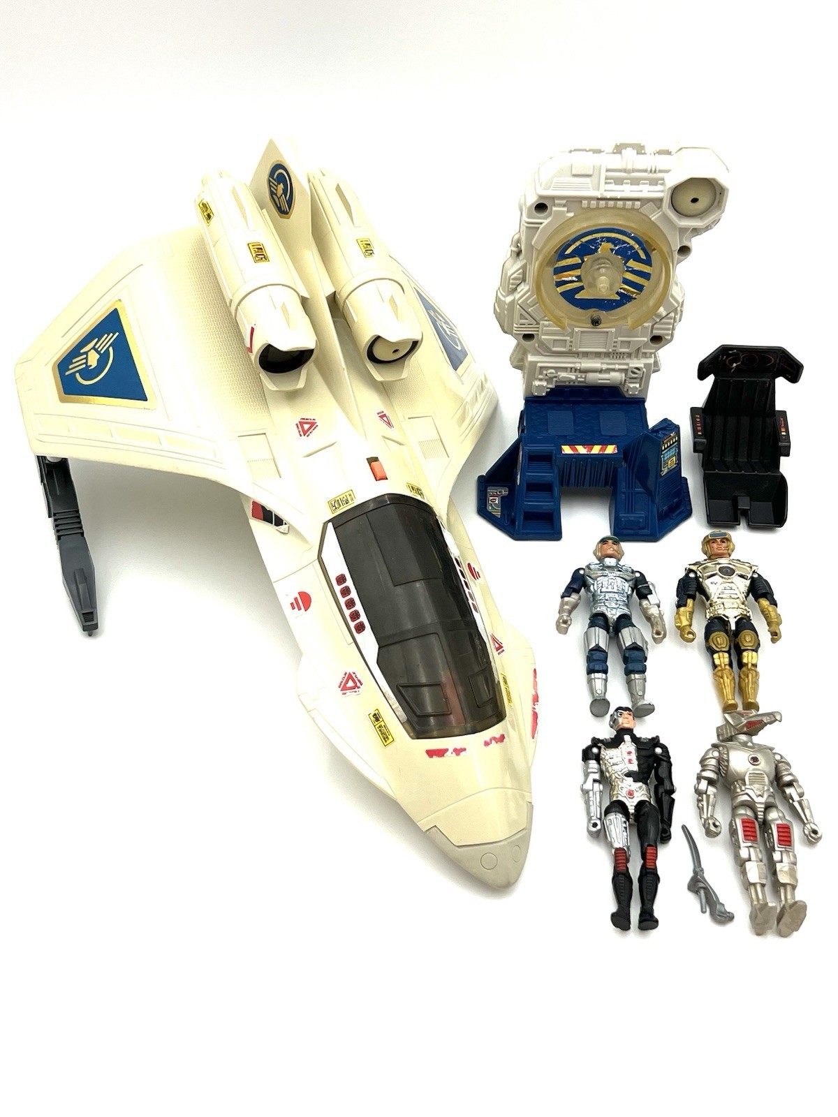 LOT OF VINTAGE CAPTAIN POWER FIGURES, POWER JET XT7 & POWER ON ENERGIZER. *READ*
