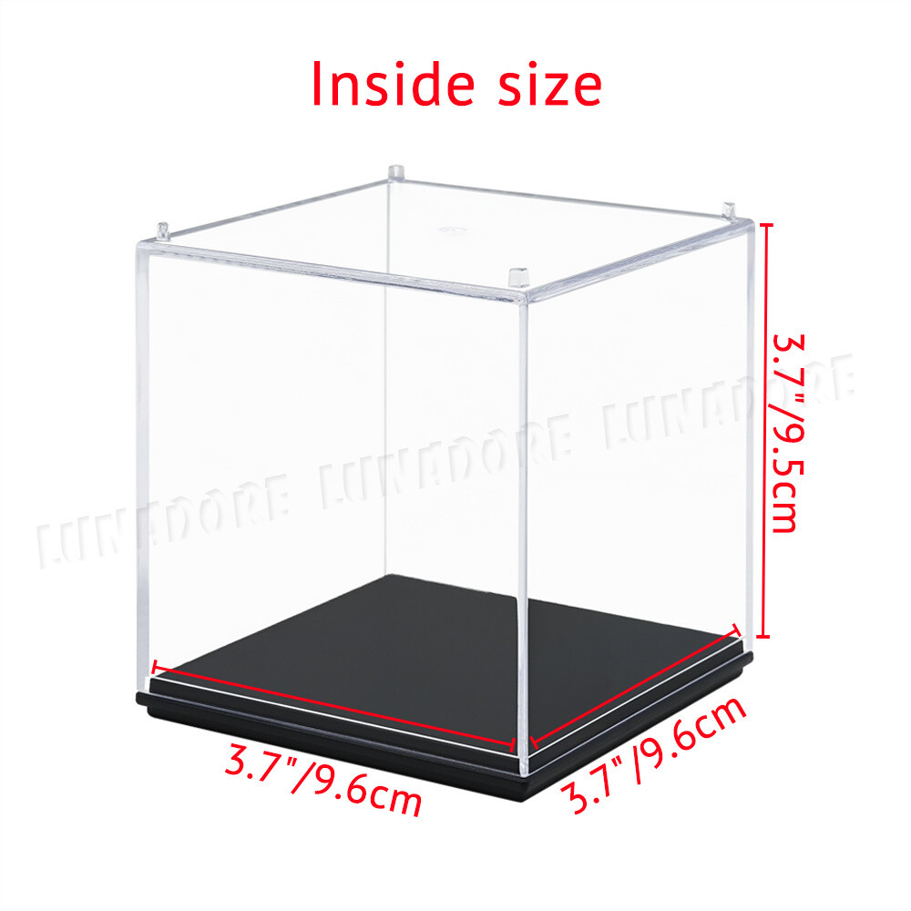 US Clear Acrylic Plastic Display Case Perspex Box Dustproof Protection Cube 10cm