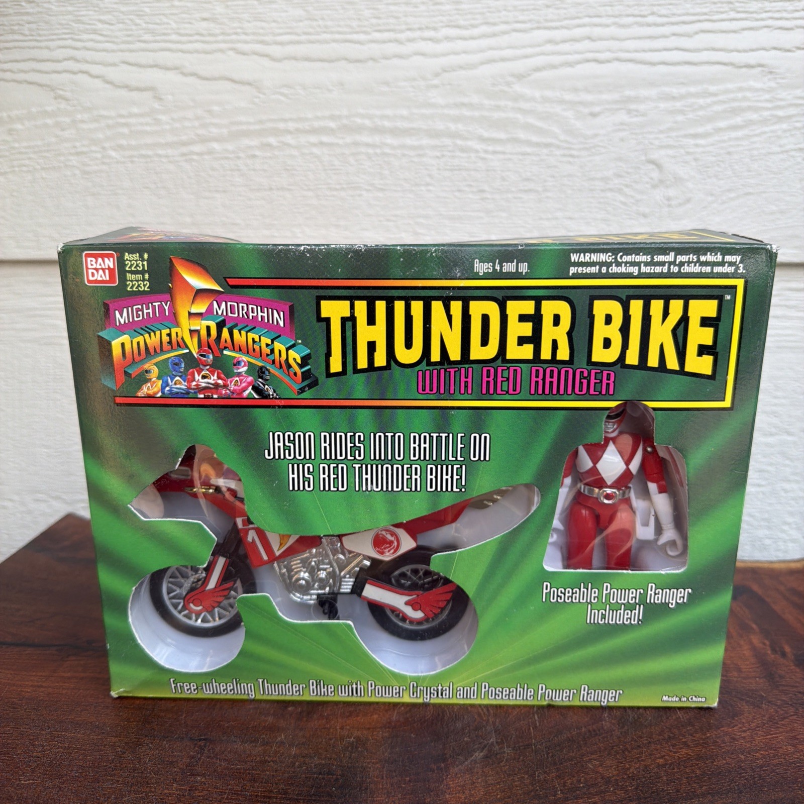 Vintage Power Rangers THUNDER BIKE w/ RED RANGER 1994 Bandai – Box Damage NOS