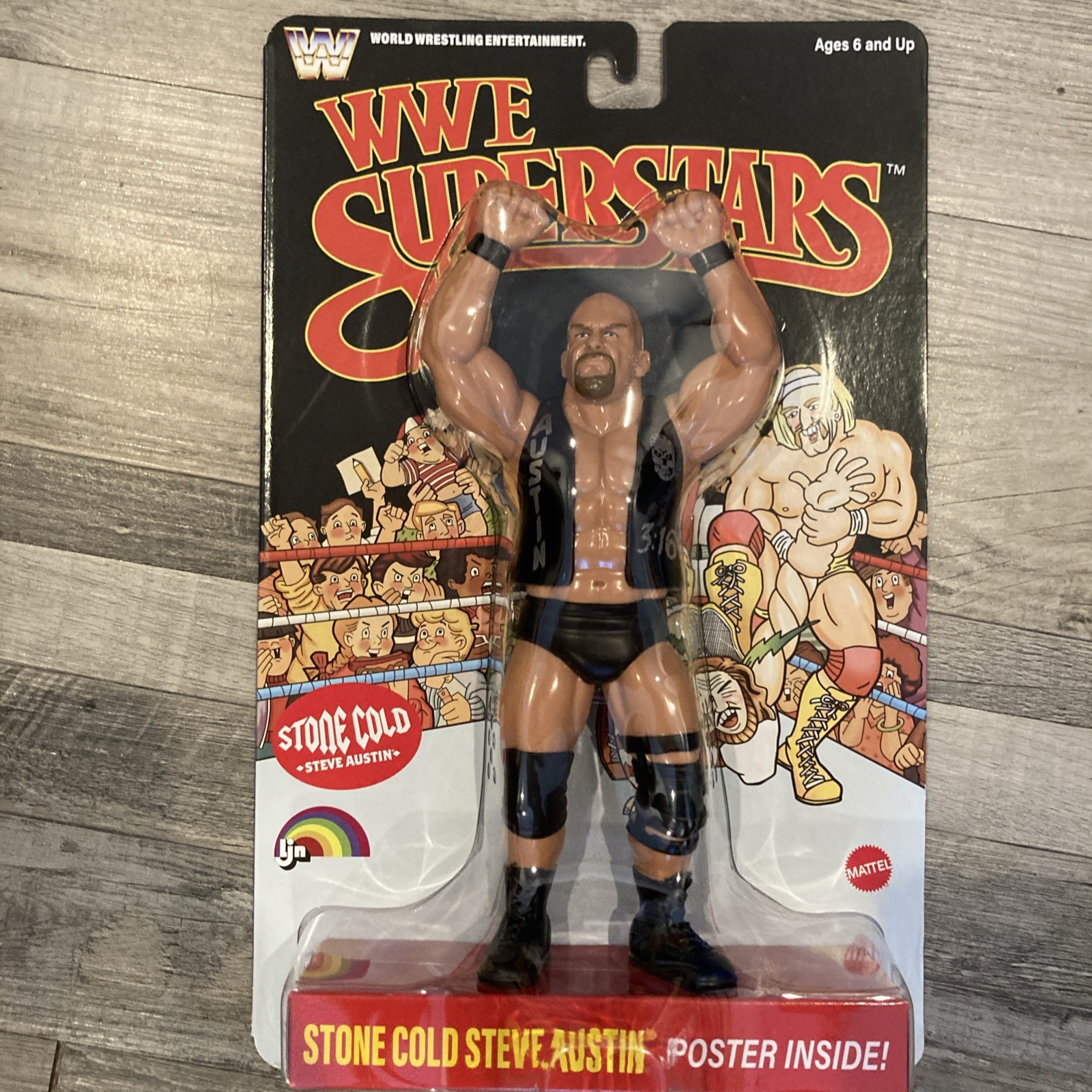 Mattel LJN WWE Superstars Stone Cold Steve Austin BLACK CARD Chase 8” Figure NIP