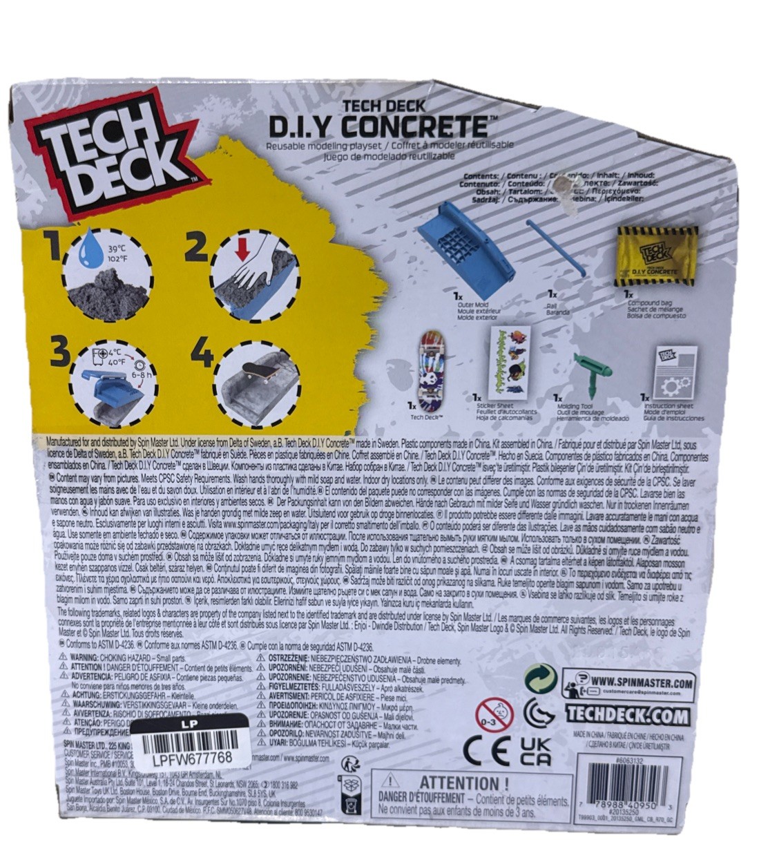 TECH DECK DIY CONCRETE REUSABLE MODELING PLAYSET EXCLUSIVE ENJOI BOARD NEW
