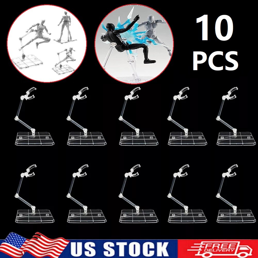 10Pc HG144 Adjustable Action Figure Display Holder Base Doll Model Support Stand