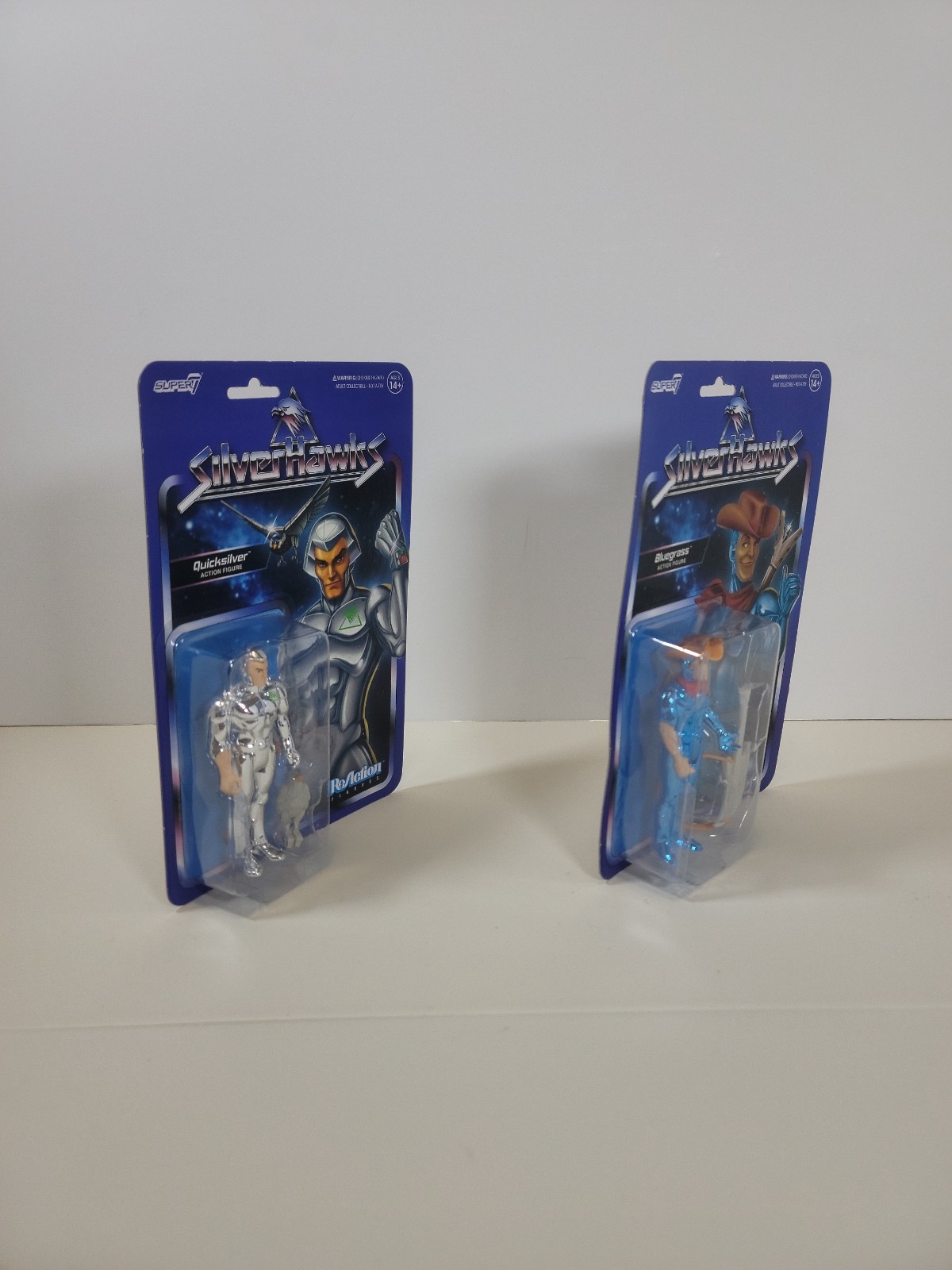 Quicksilver & BlueGrass Silverhawks Super7 Reaction Action Figure NEW Bundle