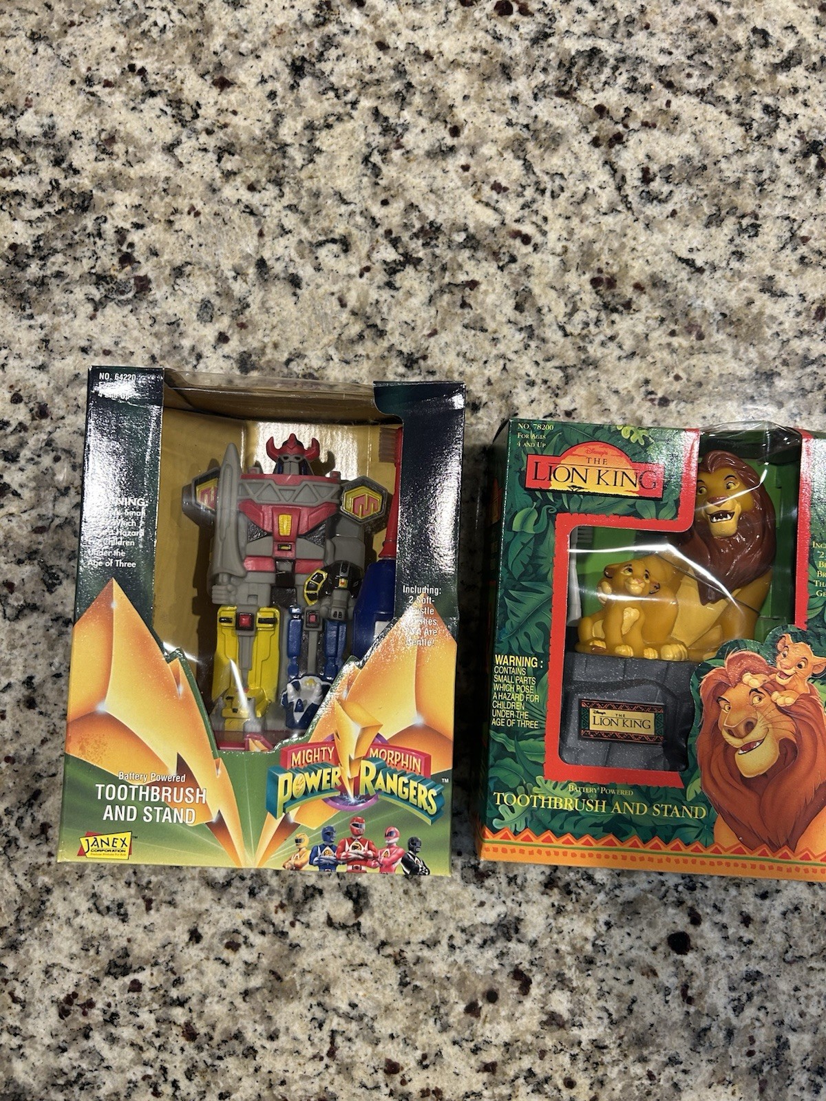 Lot Of Vintage 1994 Janex Lion King Powers Rangers Toothbrush W/Stand New Sealed