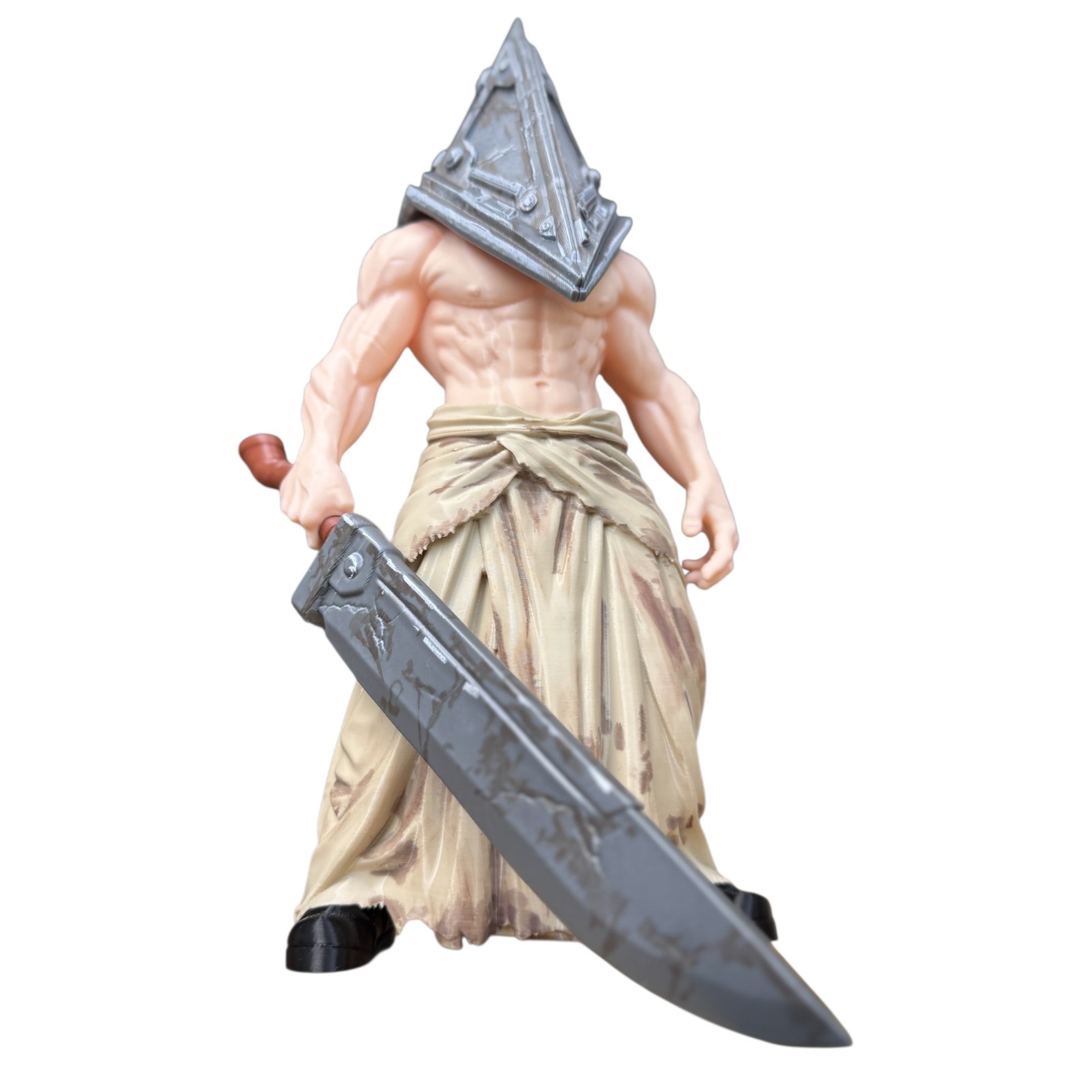 Silent Hill Pyramid Head Plastic Action Figure w Sword Beige/Gray/Black 3D print