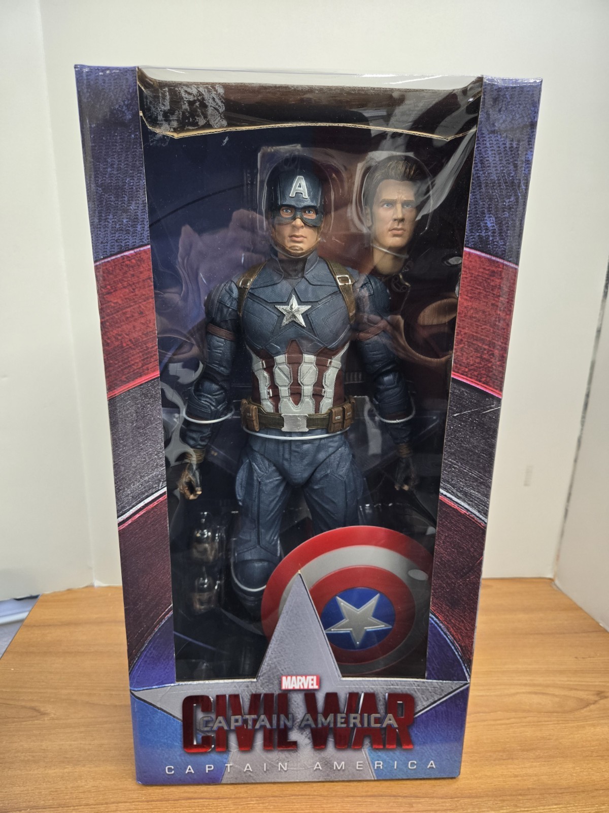 NECA 18&Prime; Inches 1/4 Scale Captain America Civil War Chris Evans Rare NIB