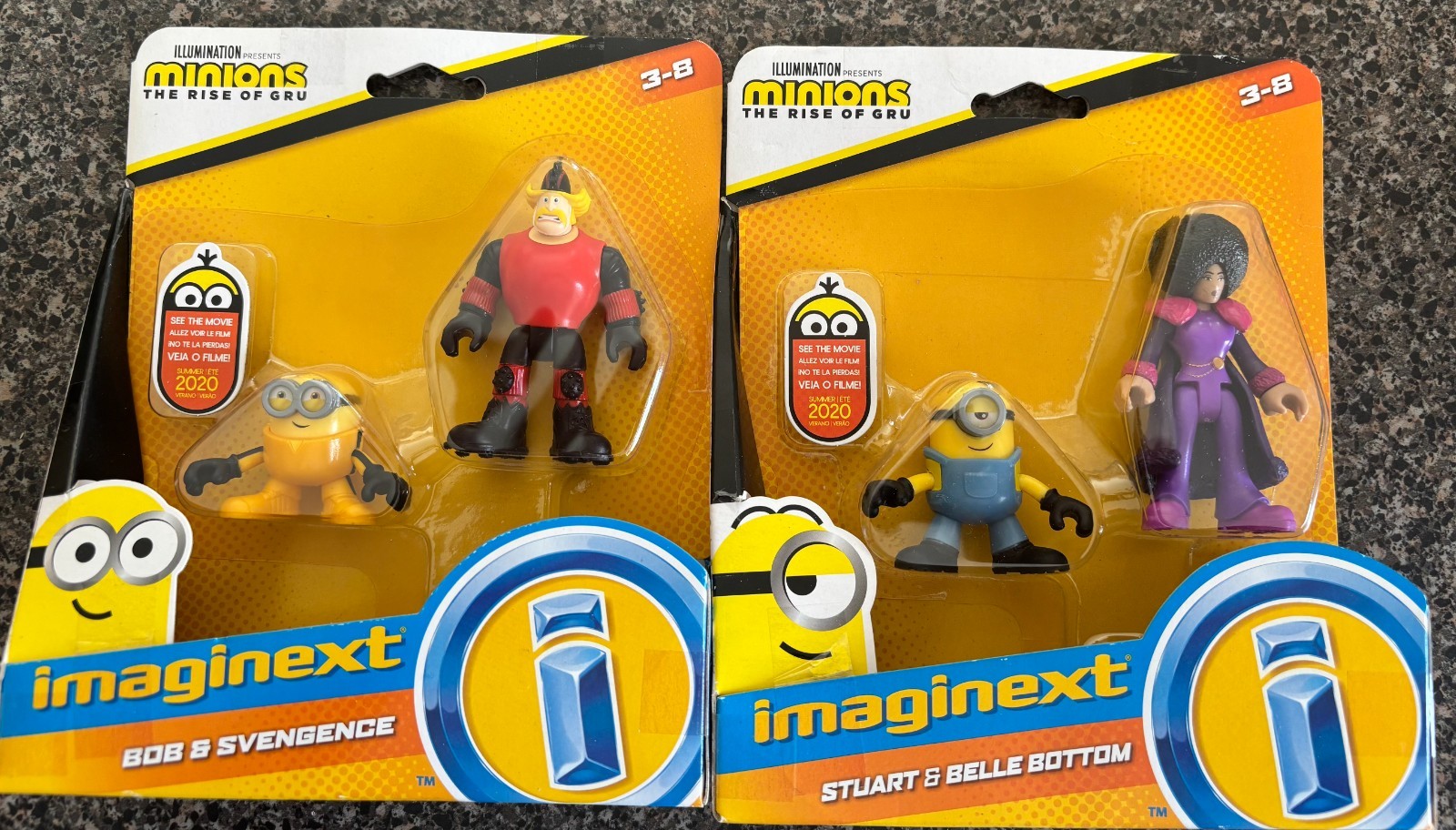 Lot of 2 Fisher-Price Imaginext Minions The Rise of Gru Action 4 Figures Total