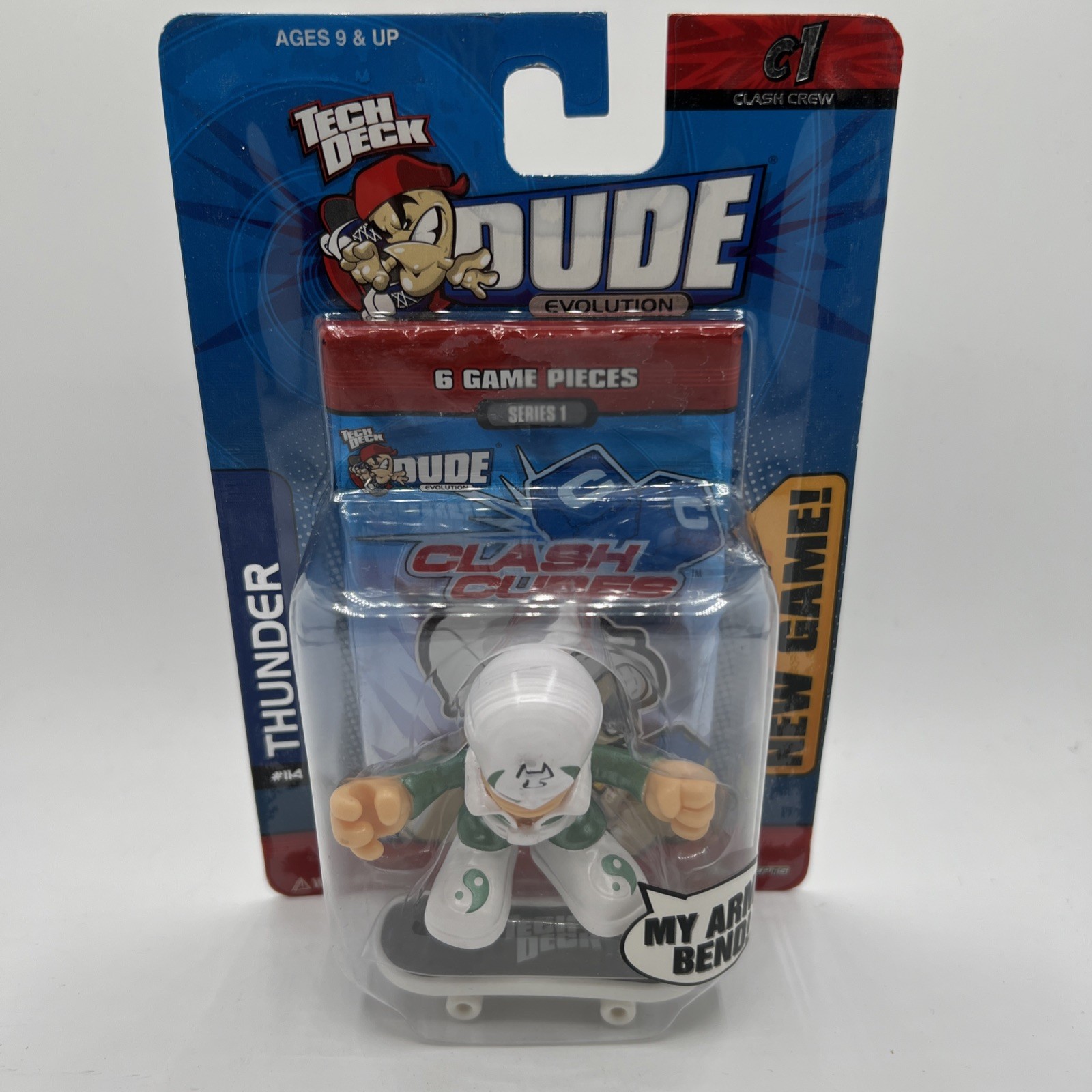 Tech Deck Evolution Clash Crew Series 1 Thunder Mini Figure #114
