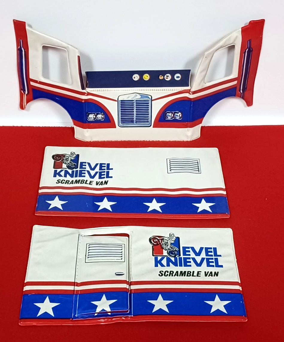 1973 Original Evel Knievel Scramble Van Panel Parts Lot Ideal Toy Corp VTG