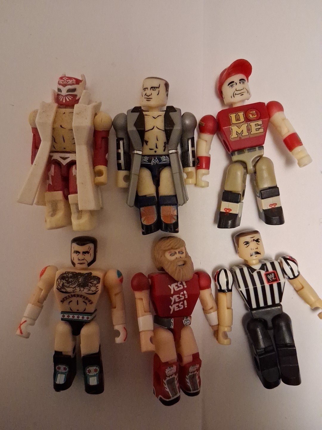 WWE Stackdown C3 John Cena, CM Punk, Miz, Daniel Bryant, Sinatra, & Ref Minifigs