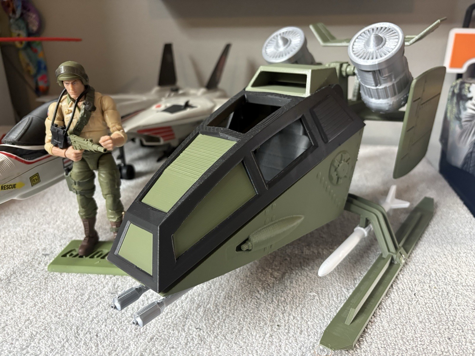 GI Joe Skyhawk Helicopter 1/12 Scale Vehicle for 6” GI Joe Classified Figures 3D