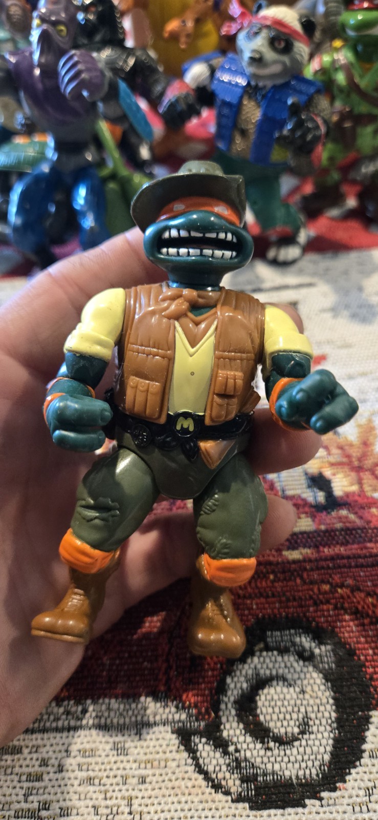 TMNT Safari Mike Michaelangelo Figure Incomplete Vintage Rare