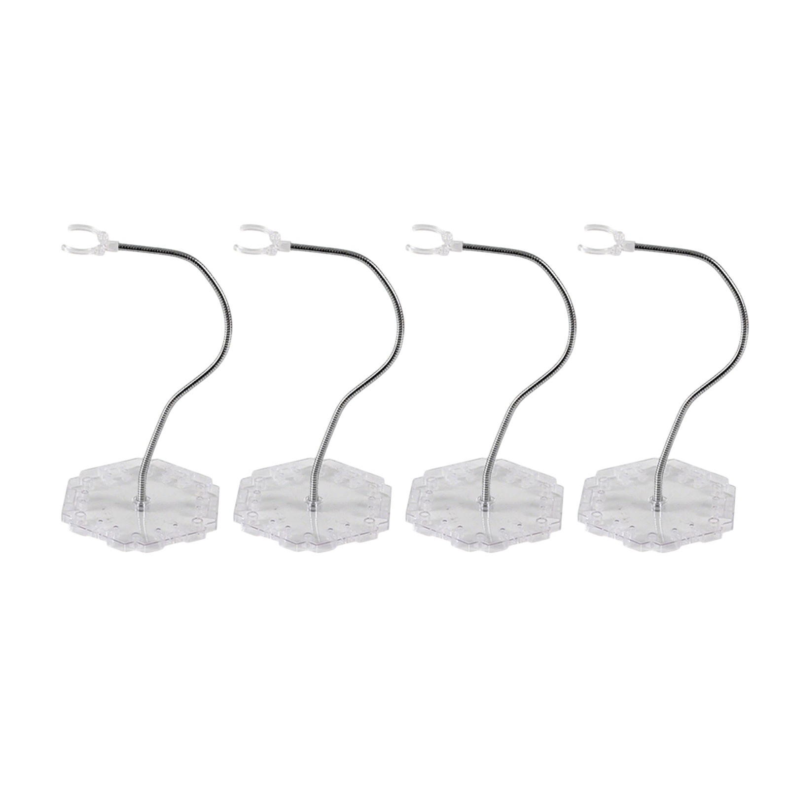 4 Pack Clear Action Figure Stand Action Display Holder Metal Support ArmWd