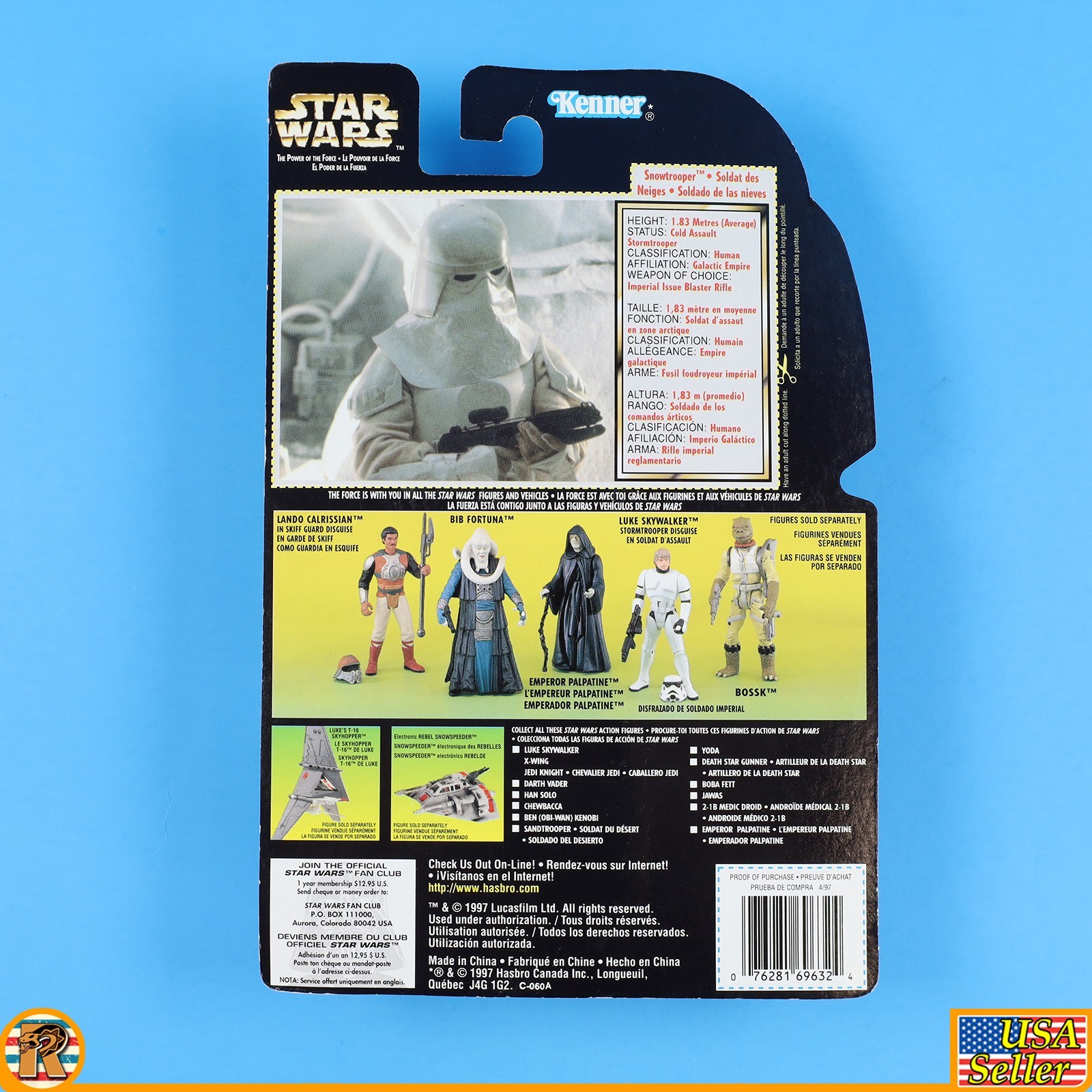 Star Wars – Snowtrooper (Canada Tri Lingual) – POTF Green – MOC – [F-PTFG-14]