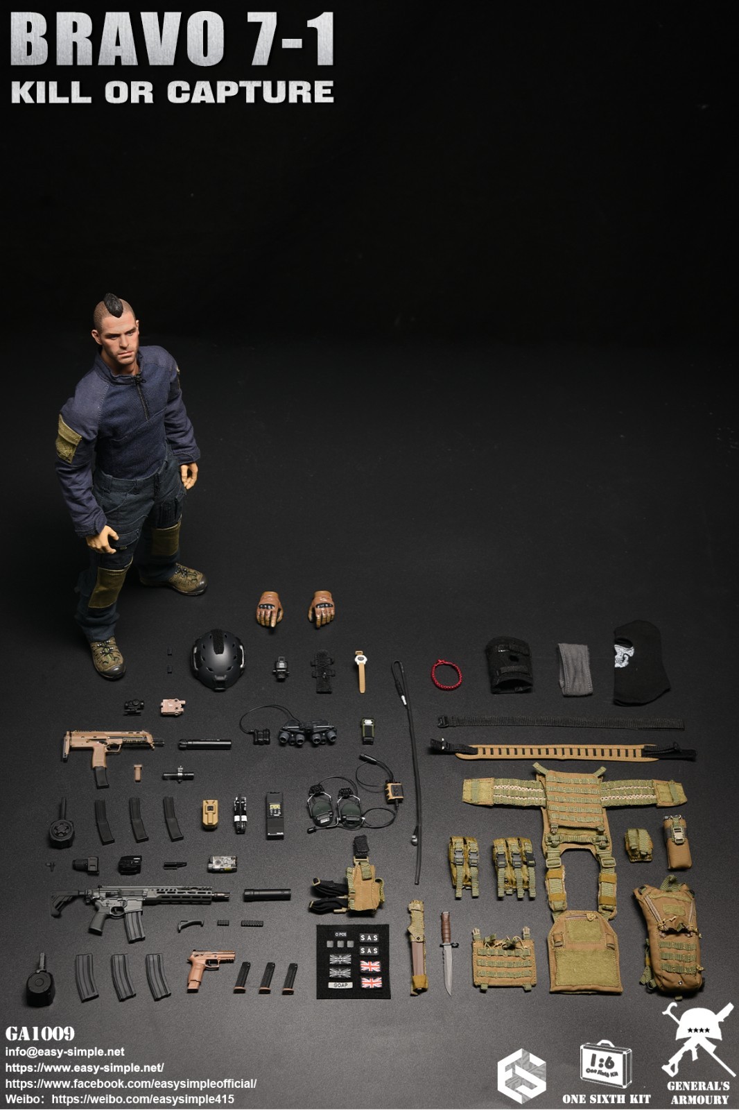 Easy&Simple GA1009 BRAVO7-1 John MacTavish Soap Kill Or Capture 1/6Action Figure