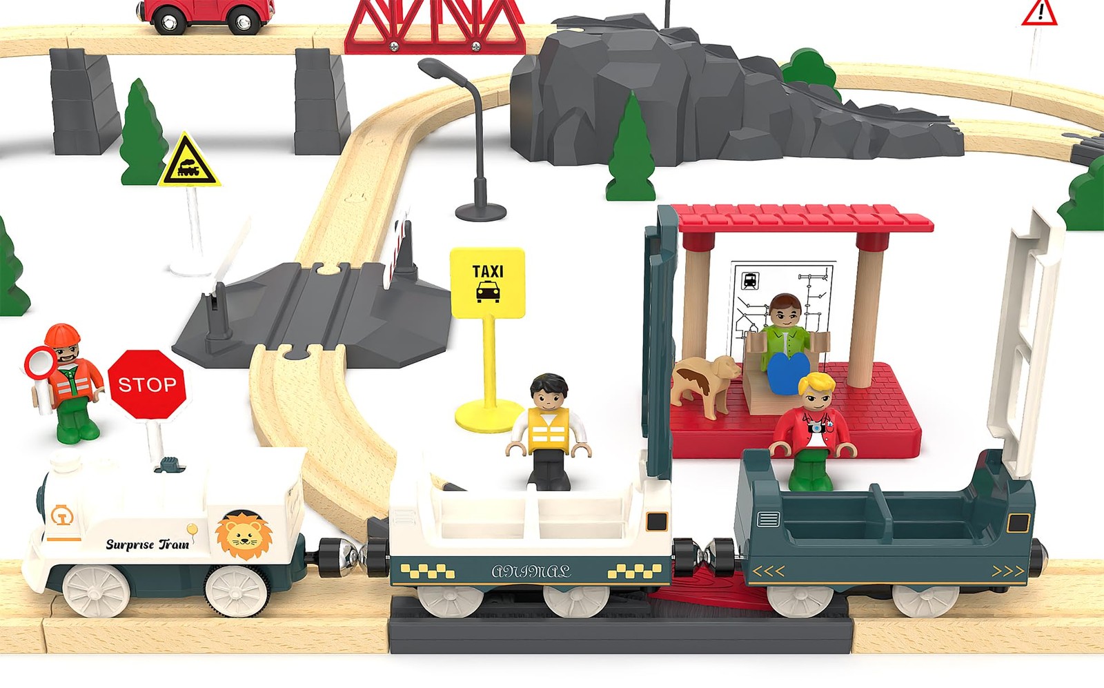 Battery Powered Train Set for Railway System, Electric Train Toys for Wooden …