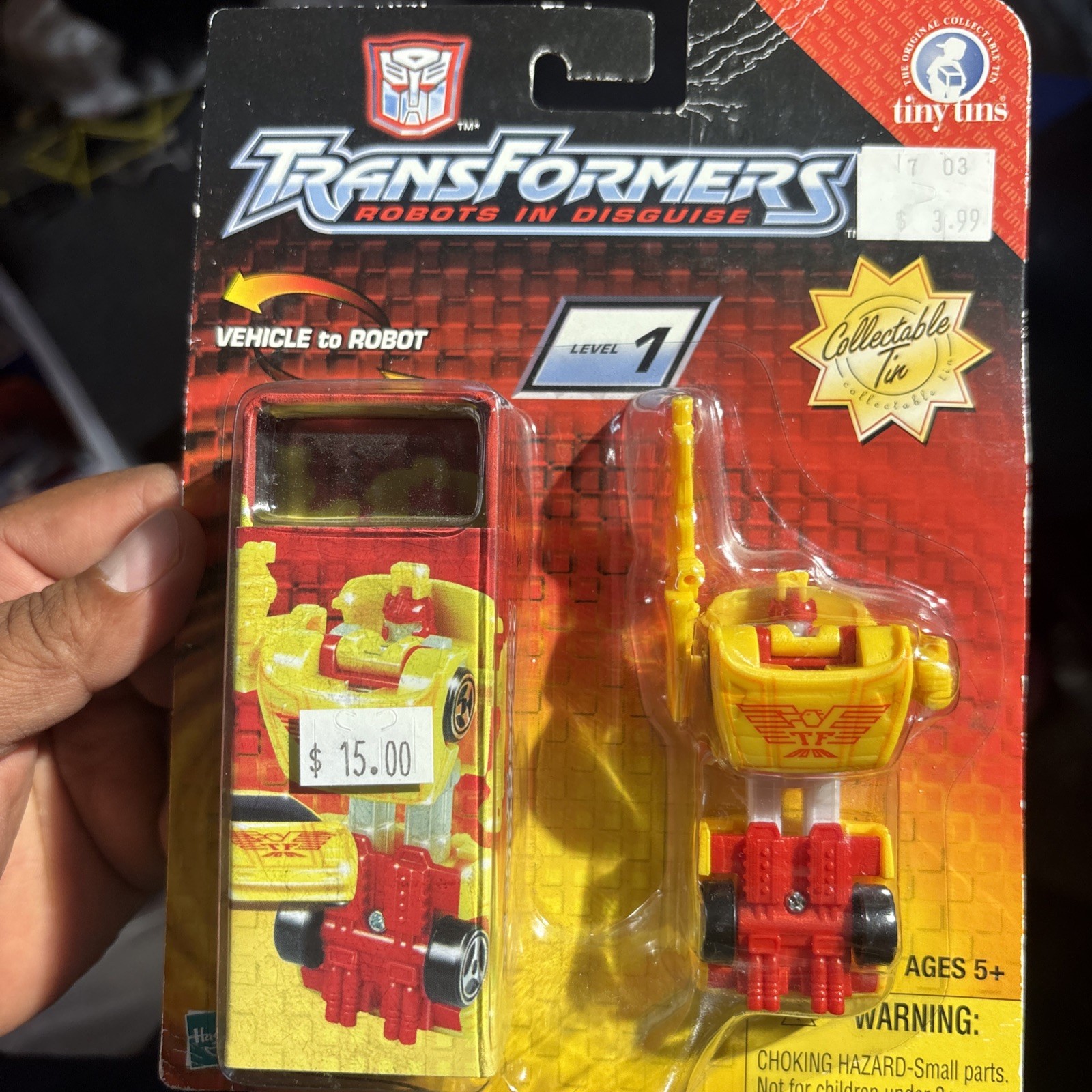 R.E.V. Tiny Tins 2003 Transformers RID Spy Changers NEW!
