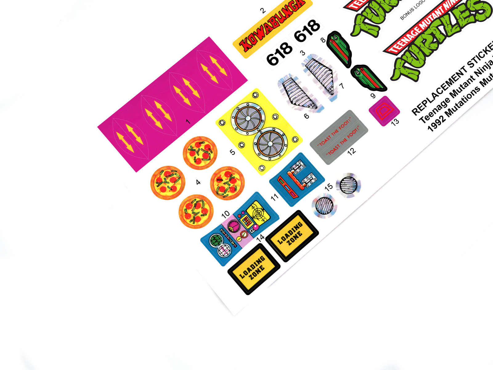 CUSTOM STICKERS for TMNT 1992 Mutations Muta-Bike Teenage Mutant Ninja Turtles