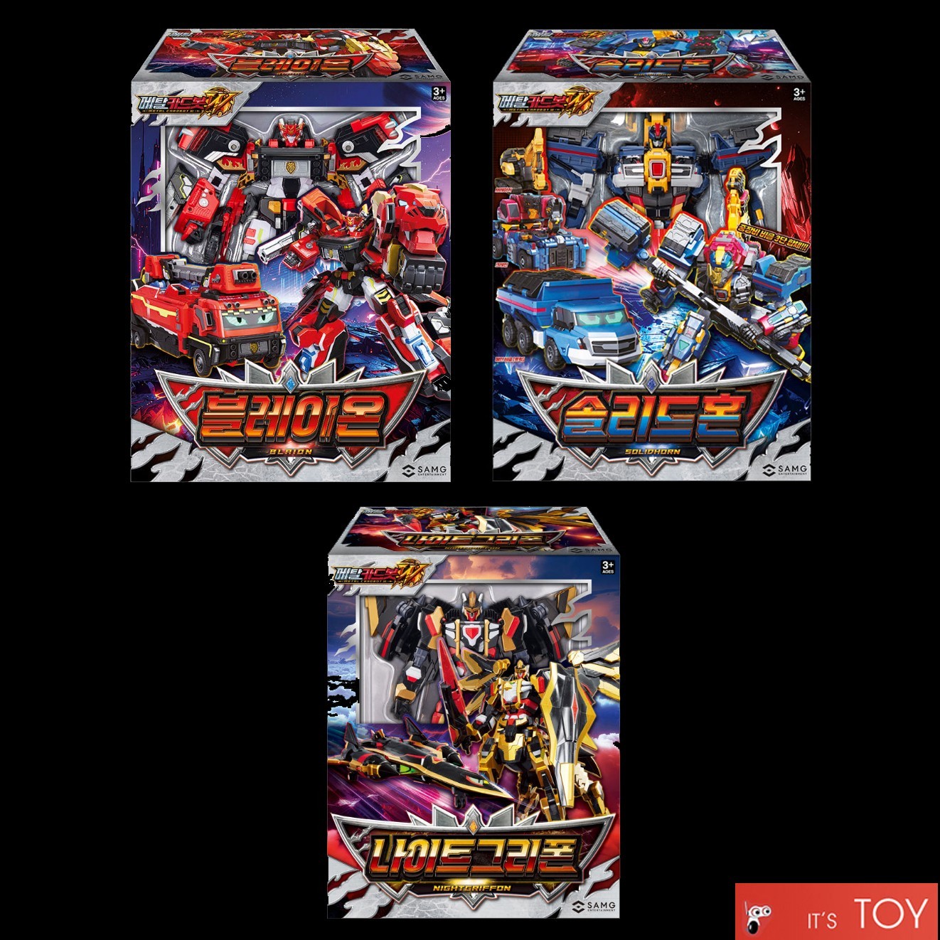 Metal Cardbot W BLAION SOLIDHORN NIGHTGRIFFON 3-Transforming Robot Car set 2025