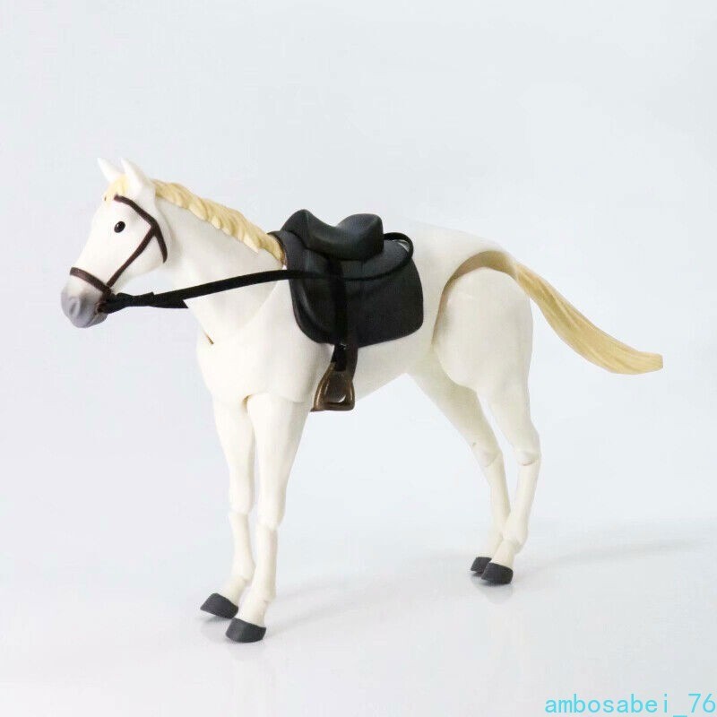6&Prime; Brown White Poseable Horse Model Set – Action Figures Cosplay Scene Gift Toy