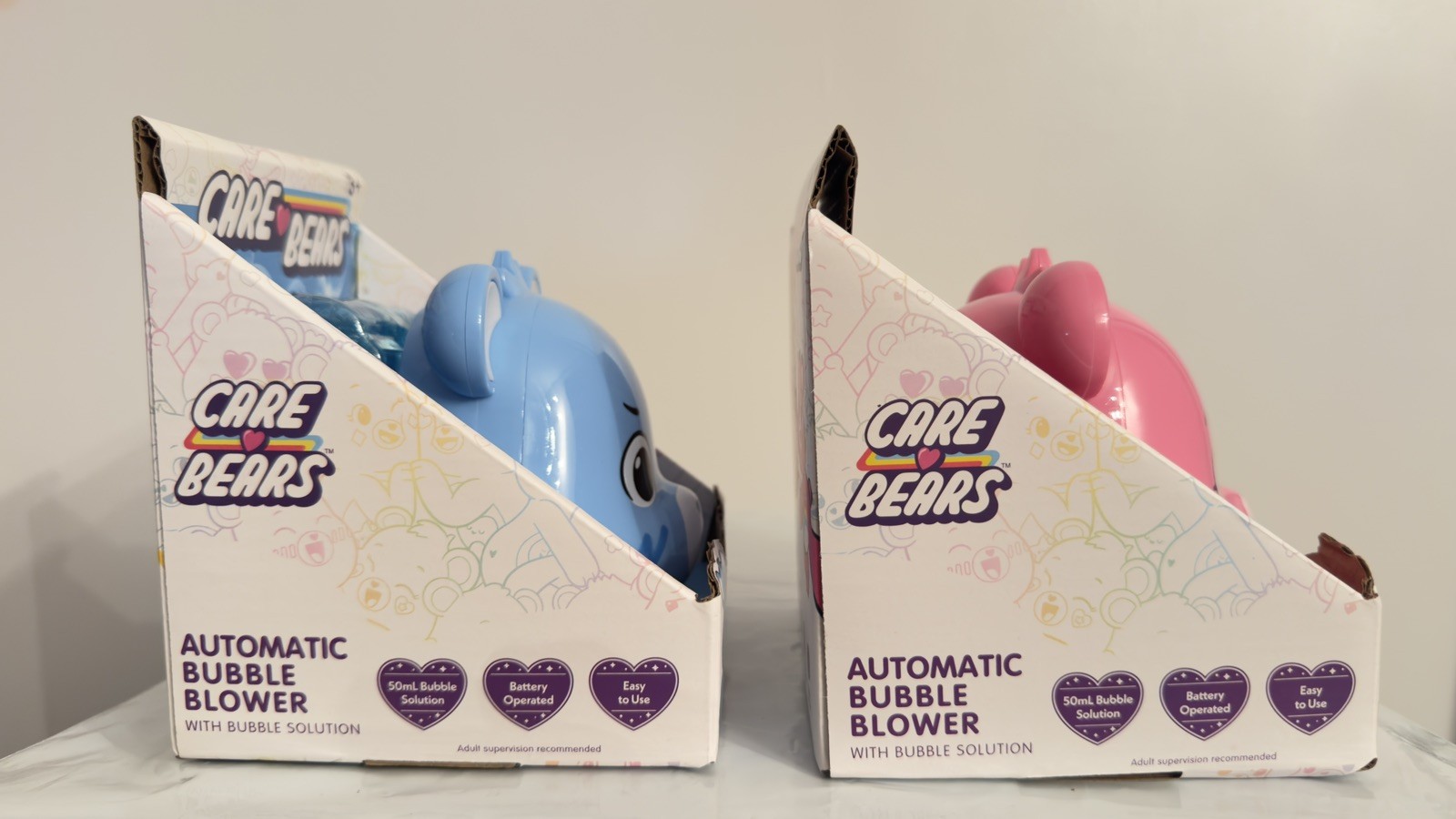 Care Bears Grumpy & Cheer Bear Automatic Bubble Blower New In Box With Bubbles