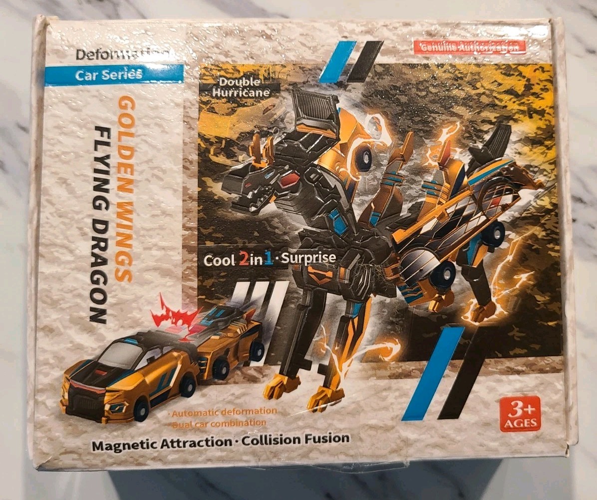 Golden Wing Flying Dragon Transforming Robot Action Figure-Opened(Minor Wear)
