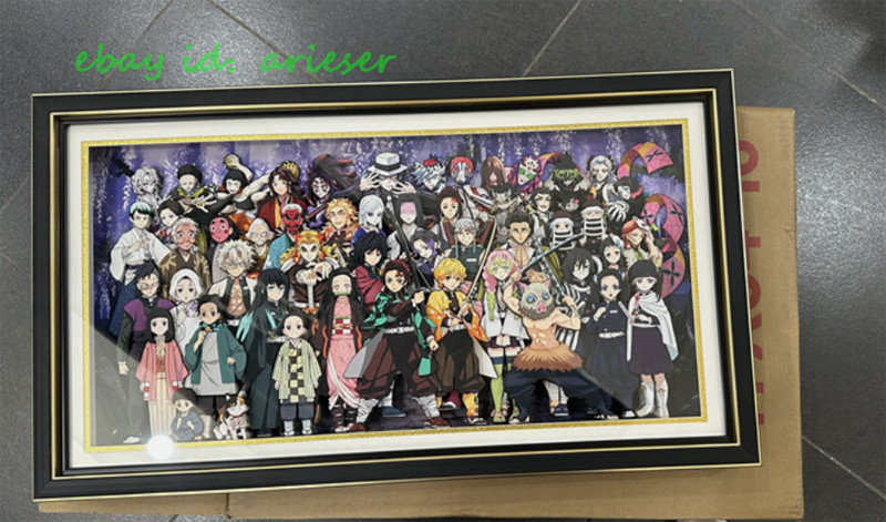 HOTNEW Demon Slayer Figures Picture Frame 3D Paper Art Decorative Gifts 36*64cm