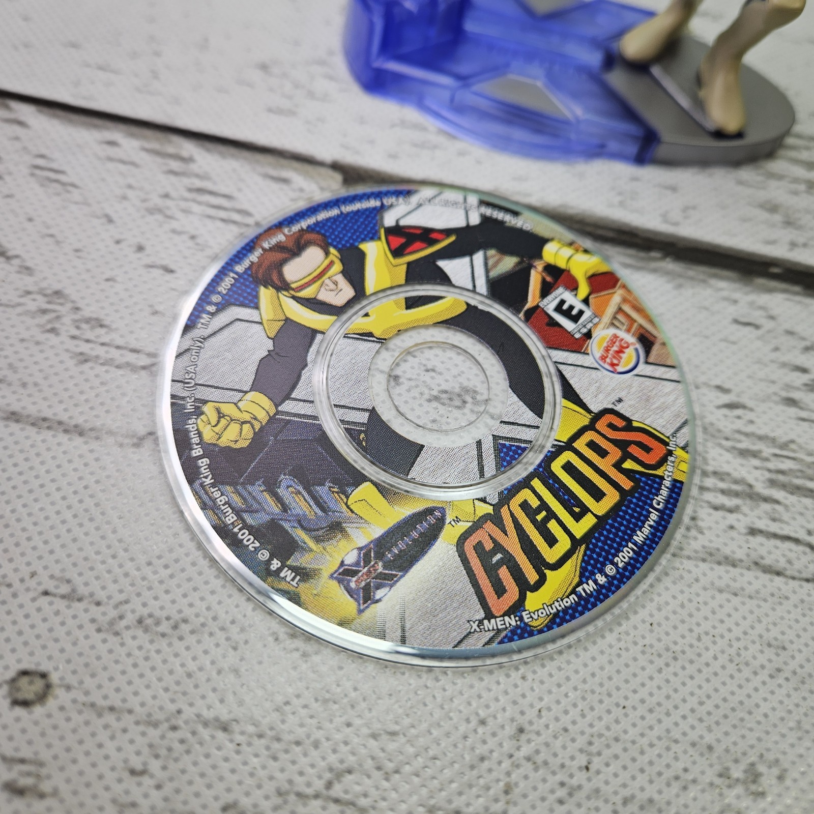 Burger King Marvel X-Men Evolution Cyclops Meal Toy 2001 PVC Figure CD Read