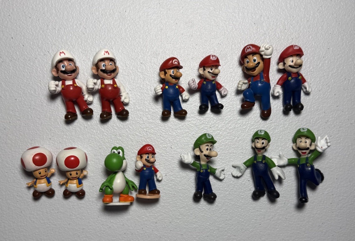 Lot Of 13 Super Mario Figures 1.5-2.25inches