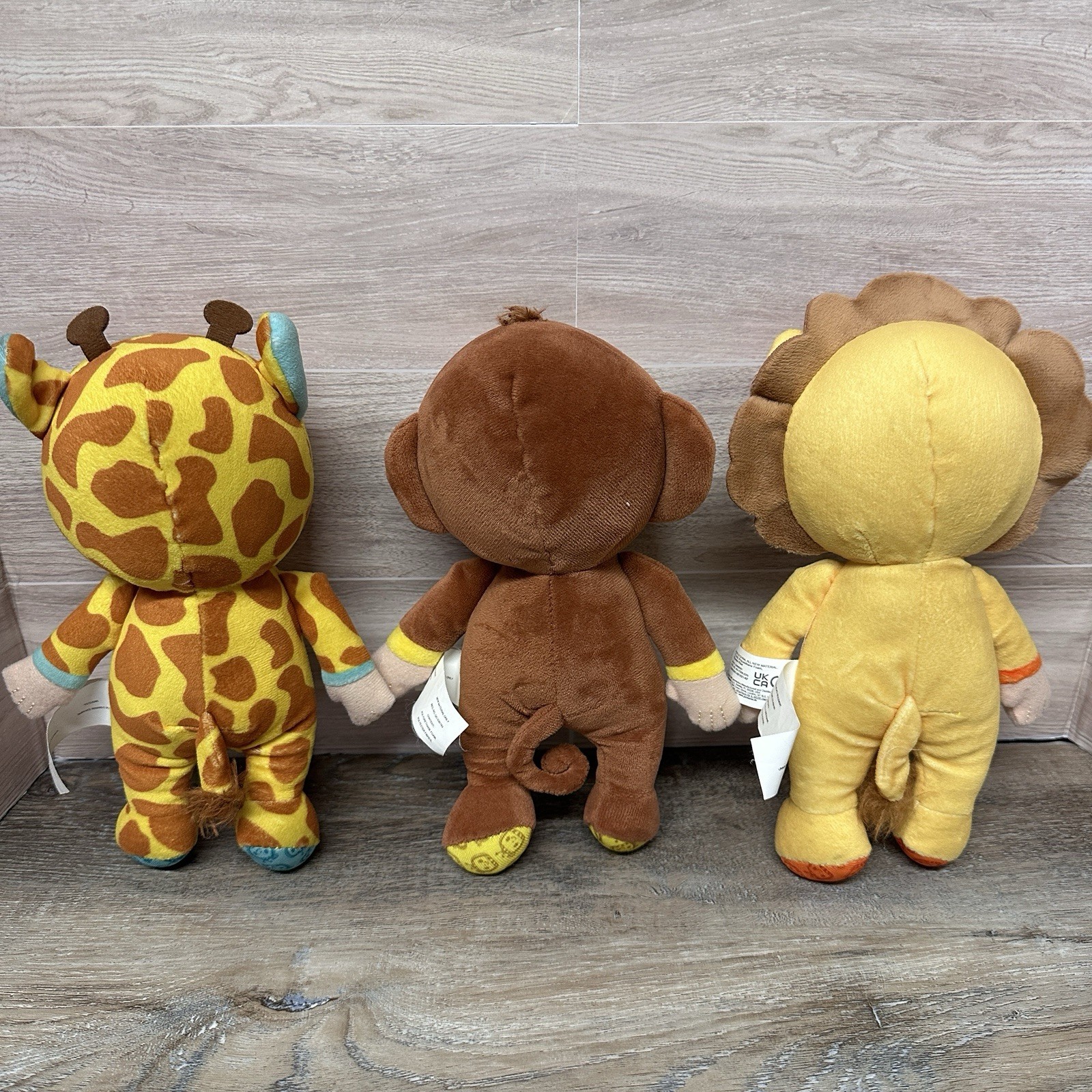 COCOMELON JJ Baby Doll 8” Plush Lion Monkey Giraffe Lot 3 Jazwares GPC