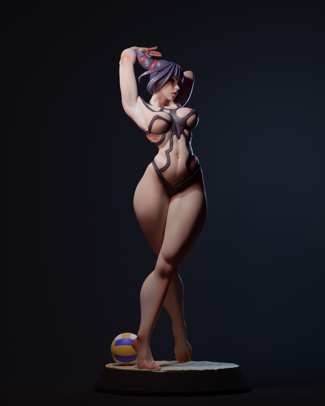 Juri Han Street Fighter/3d Figure 25cm Collectible Professional Hand Painted