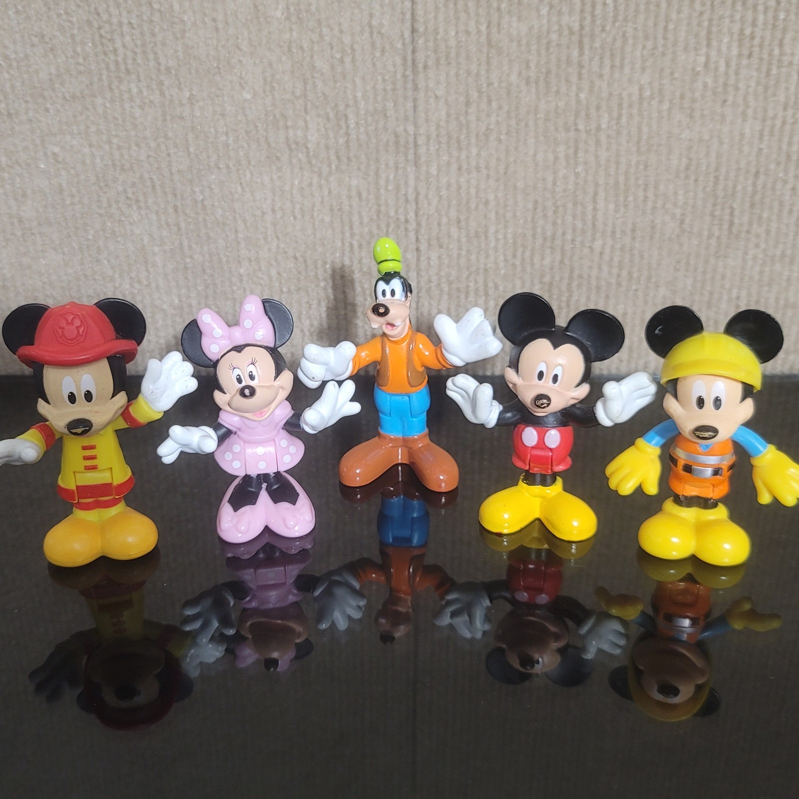 Disney Mickey Mouse Goofy Mickey Minnie Bendable Poseable Figure Lot