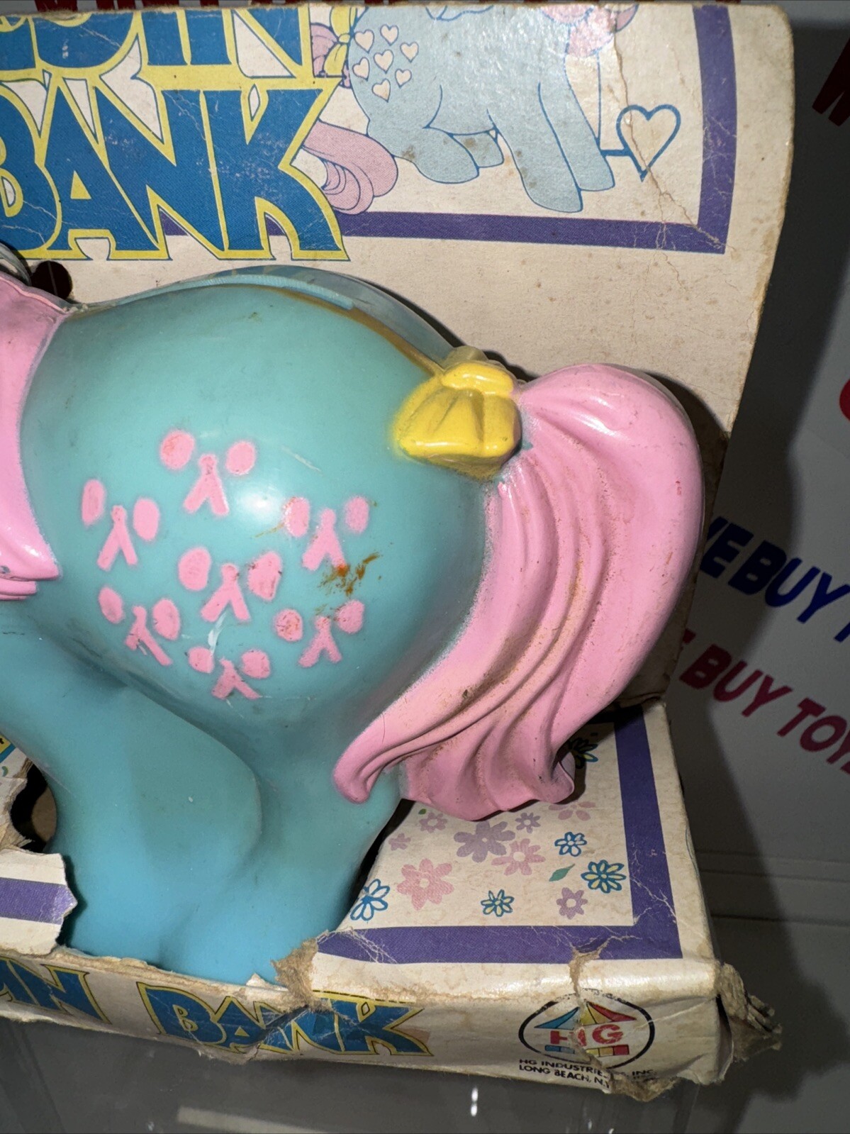 Vintage G1 My Little Pony – Coin Bank – HG Toys In Box Rough Shape But Rare &rsquo;84