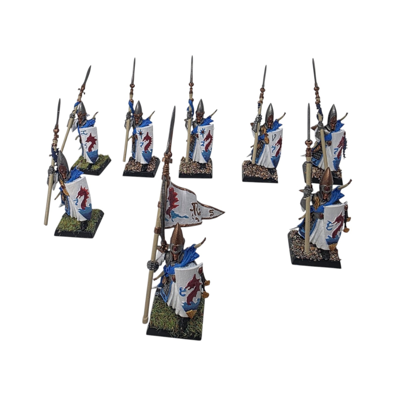Warhammer High Elf Lothern Sea Guard Miniatures 8X Figures Old World PRO Painted