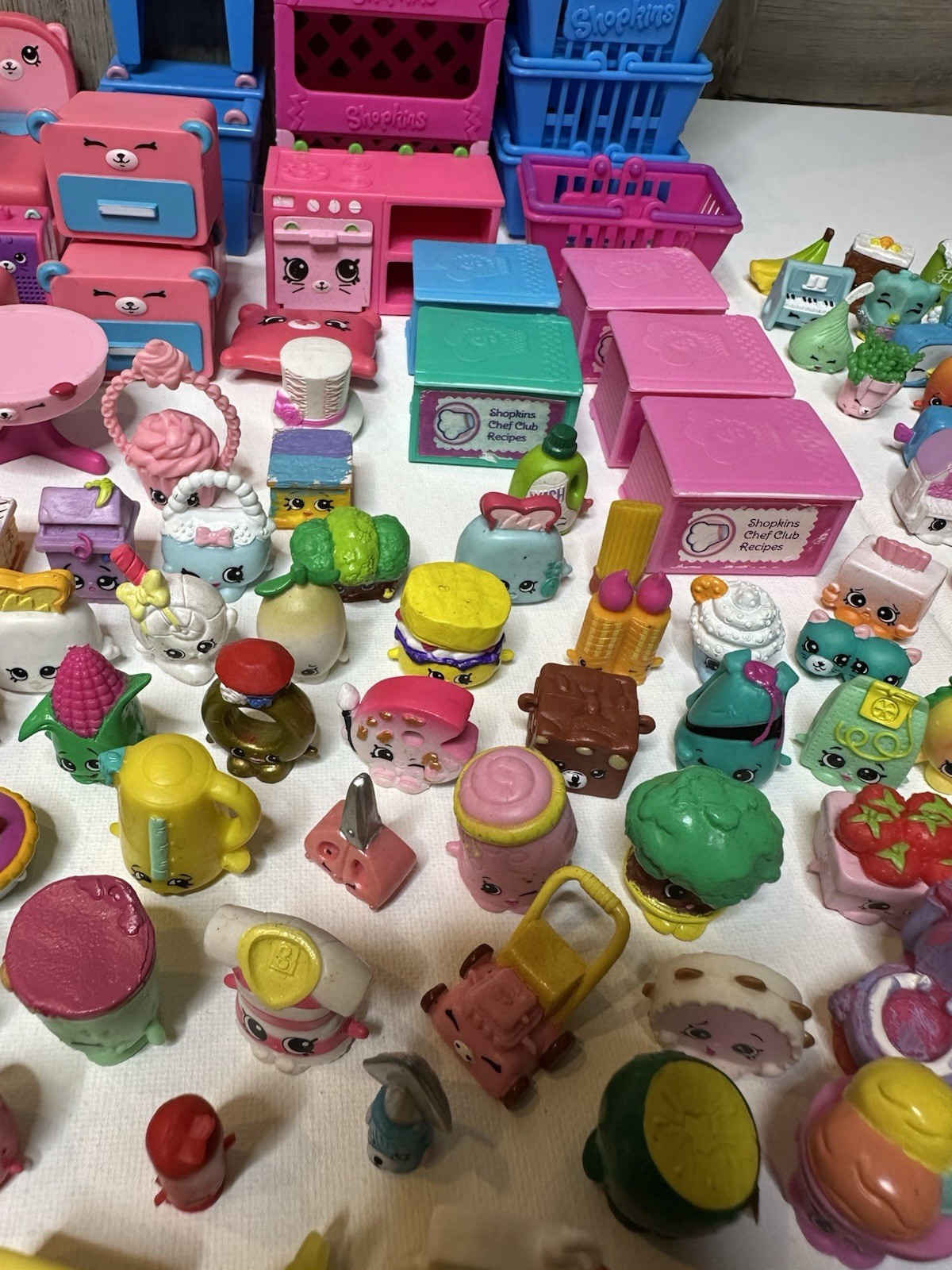 Huge Shopkins Mixed Lot 361 Pieces 250+ Figures Happy Places Shopville Furniture