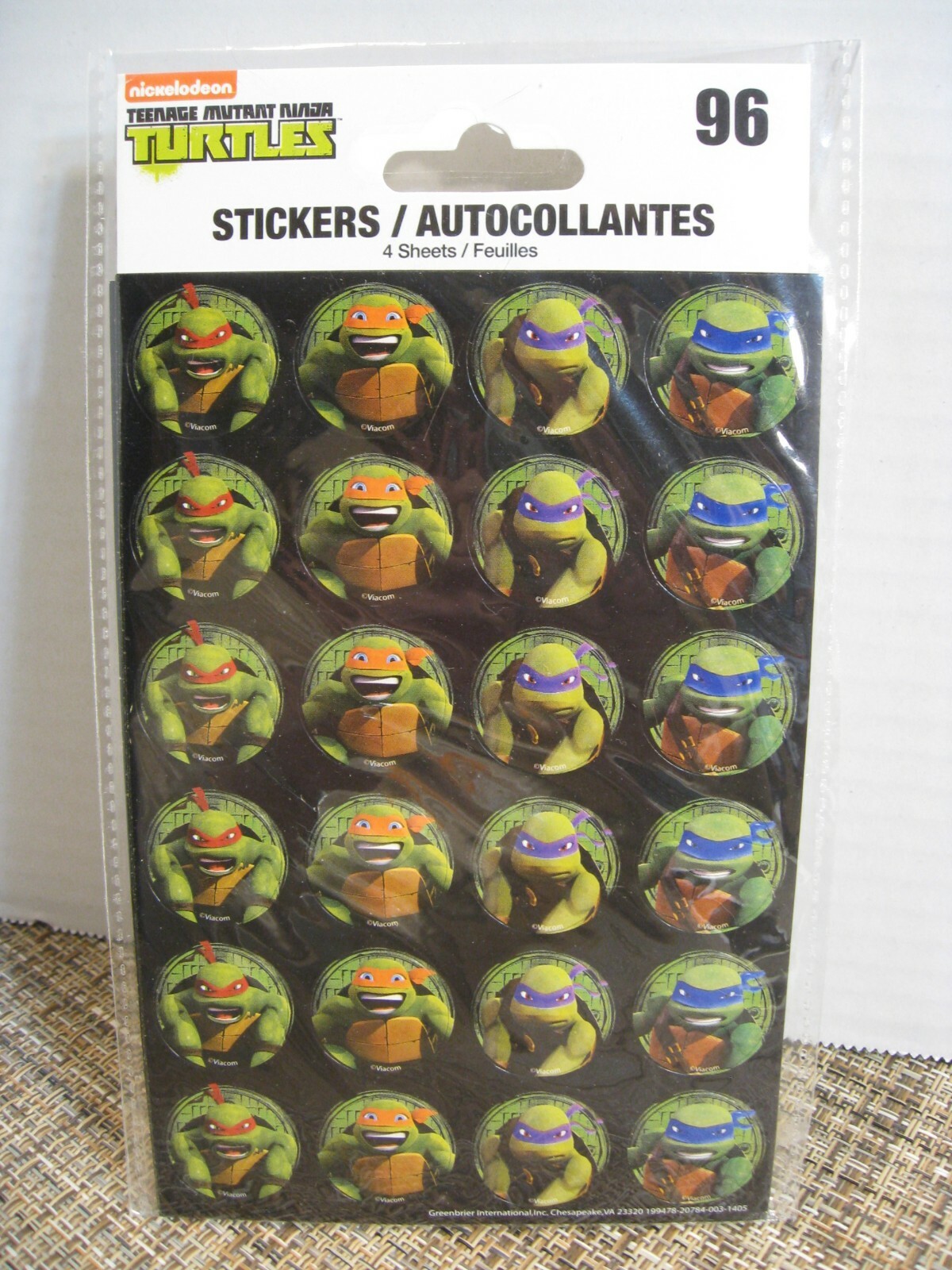 Teenage Mutant Ninja Turtles Stickers – 4 sheets w/ 96 total stickers