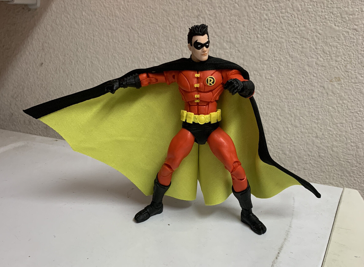 Custom Mcfarlane Batman Robin Tim Drake Wired Cape dc multiverse not fIGURE