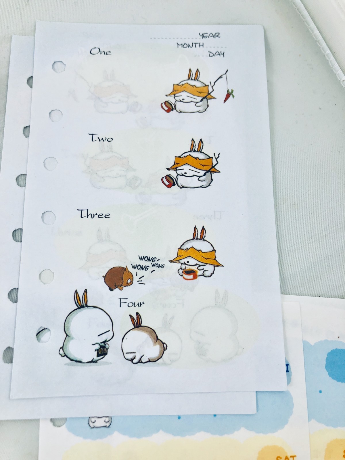 Mashi Maro Memo Diary refill. 30 sheets. 6 ring binder. Made in Korea. 2001