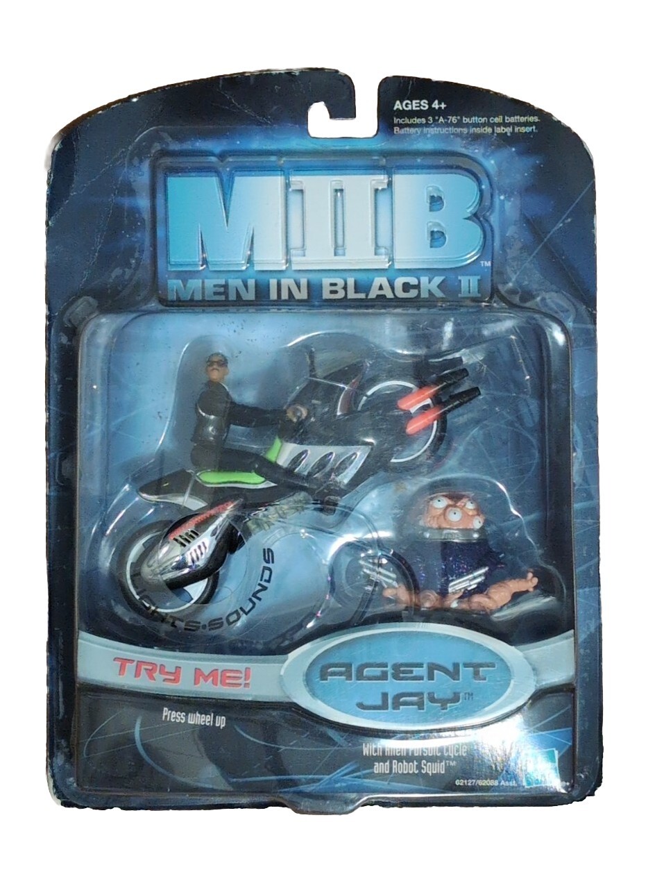 Men in Black II MIB 2 Agent Jay J Alien Pursiut Cycle Robot Squid 2002 Hasbro