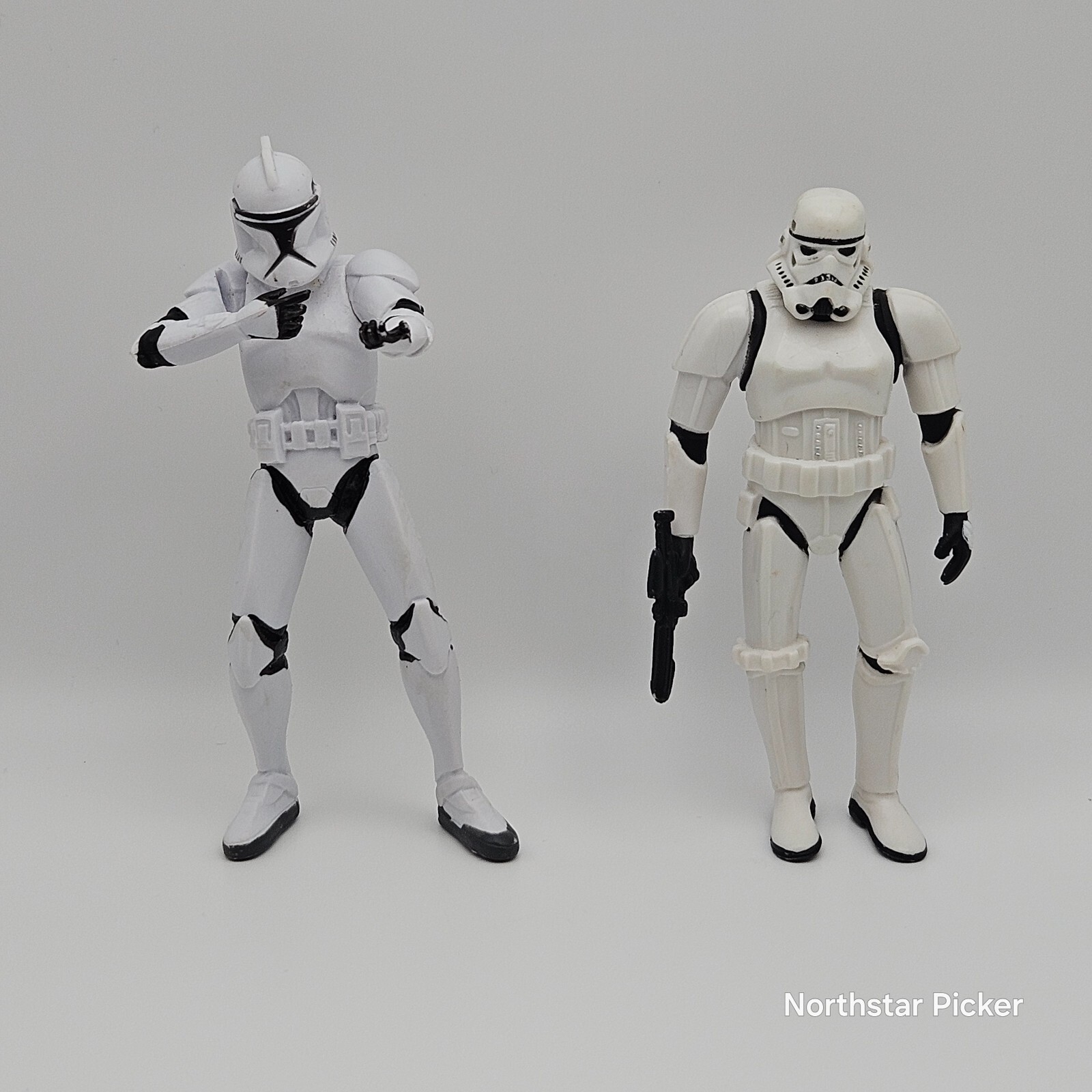 2000s Star Wars Storm Trooper 4&Prime; Figure Lot of 2