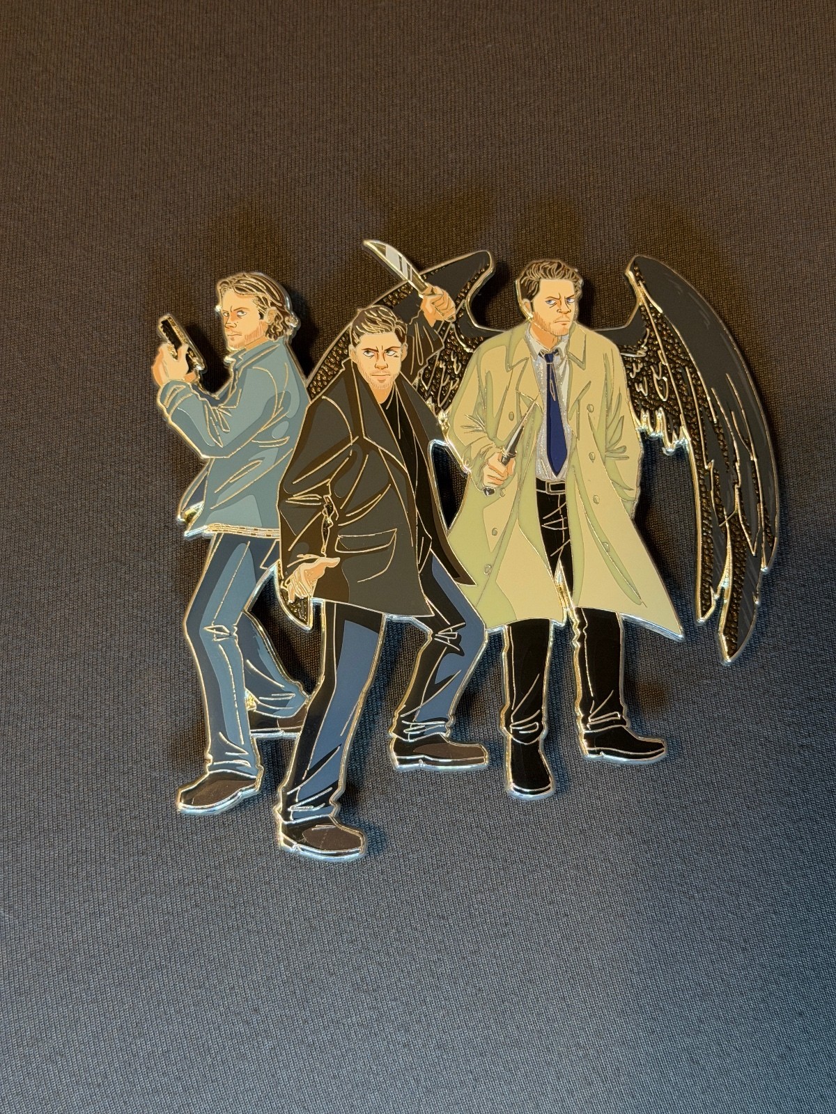 Supernatural Large pin. Sam, Dean & Castiel. Out of this world pins. LE 35