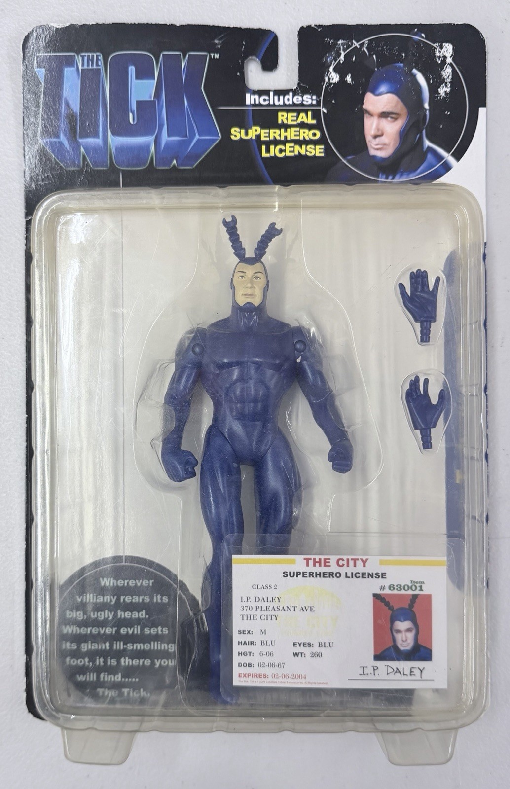 The Tick 7&Prime; Action Figure w/ Real Superhero License 2001 N 2 Toys