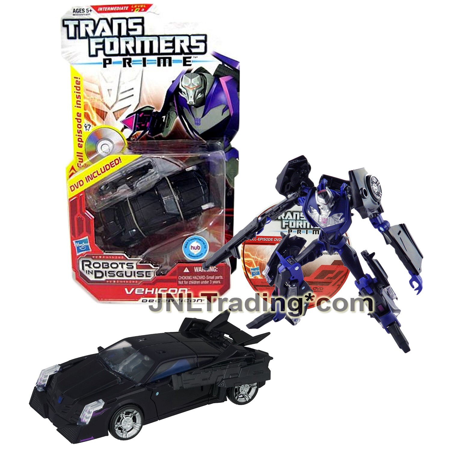 Year 2012 Transformer RID Prime Deluxe 6 Inch Figure – VEHICON Pursuit Car + DVD